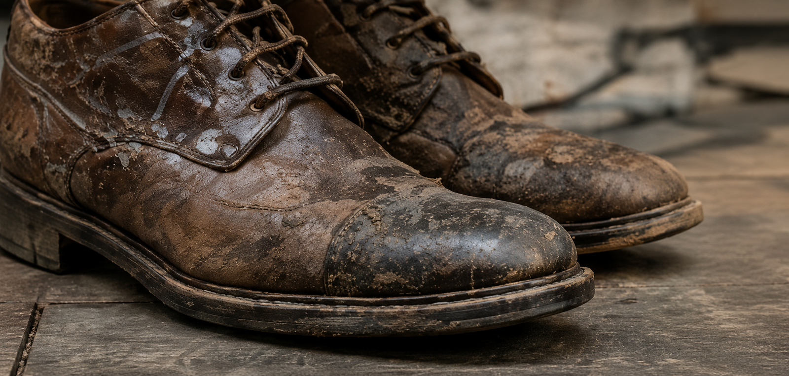 Shoes before professional cleaning